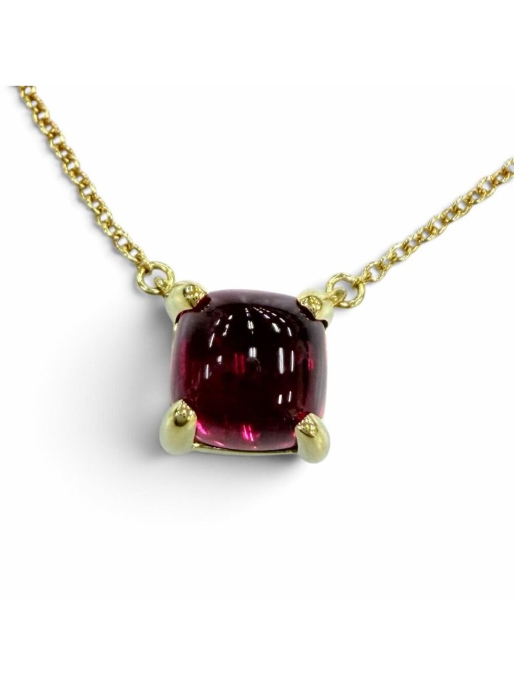 Tiffany & Co Sugar Stack Tourmaline Necklace Yellow Gold Pink